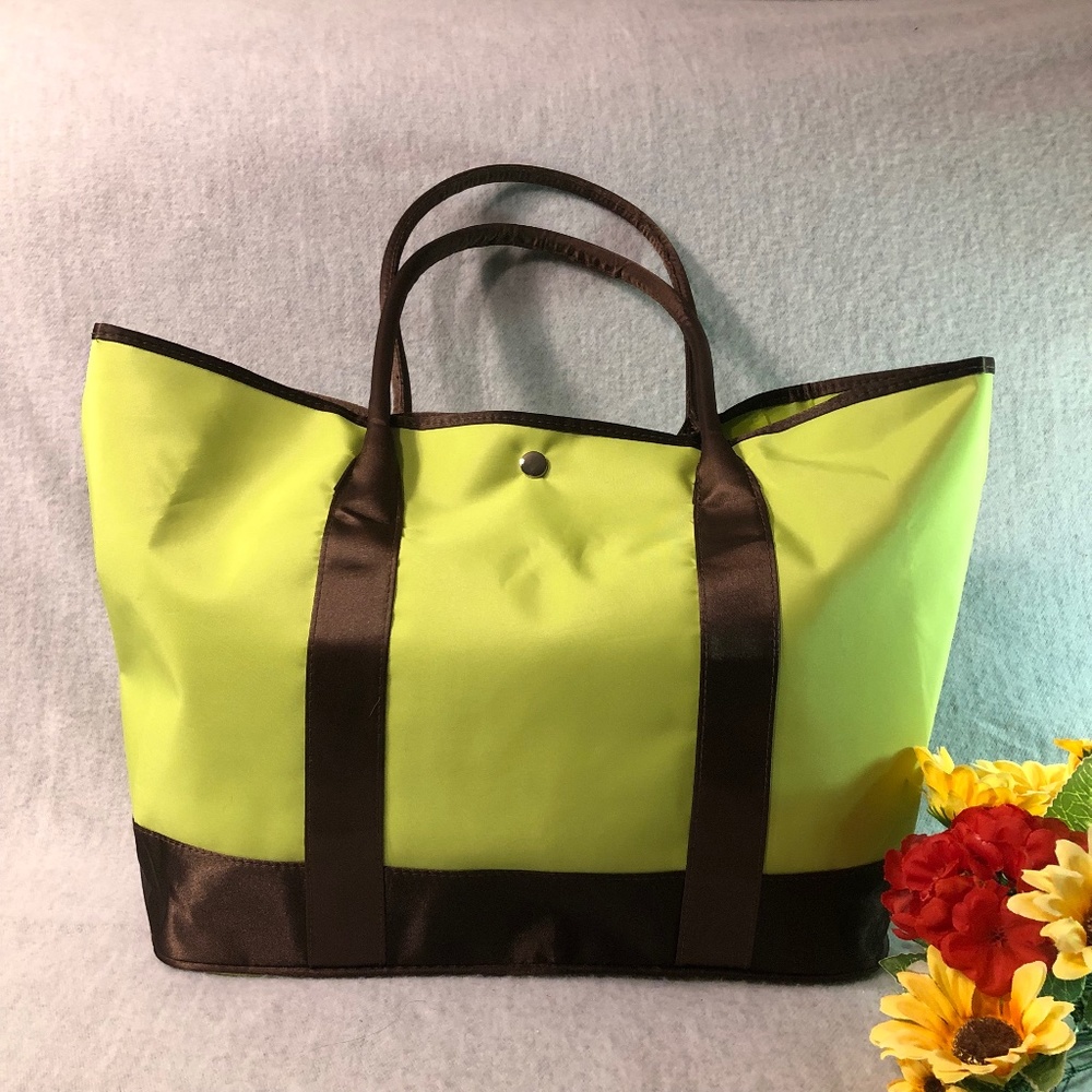 NWOT - Lime Green & Brown Tote Bag